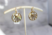 Small Yellow Gold Mother of Pearl Earrings
