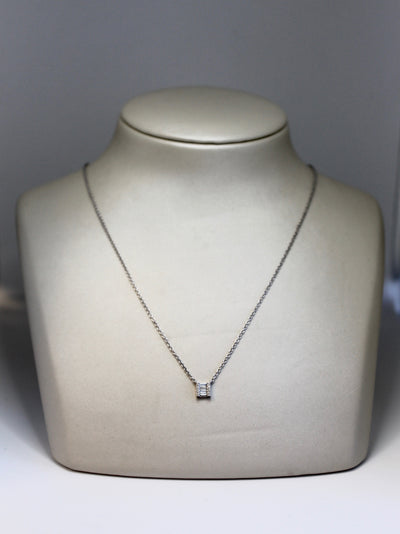 Square Diamond Baguette Pendant