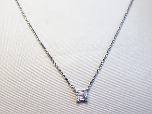 Square Diamond Baguette Pendant