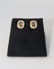 Yellow Gold Diamond Slice Earrings