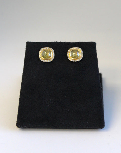 Fancy Yellow Diamond Stud Earrings