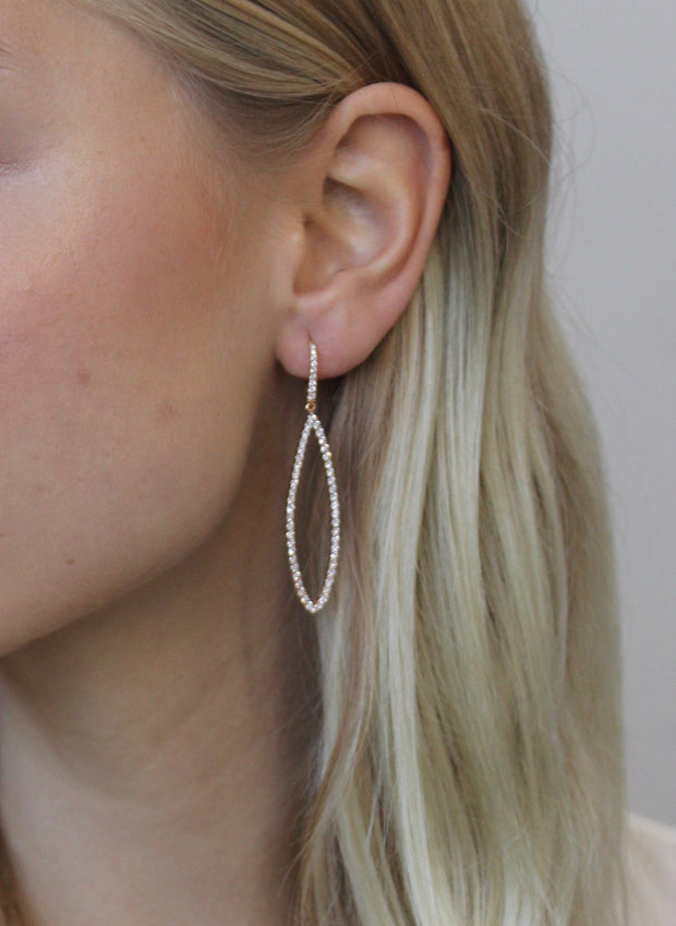 Oval Diamond Hoop Earrings