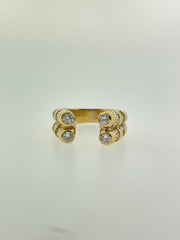Two Row Baguette Diamond Ring