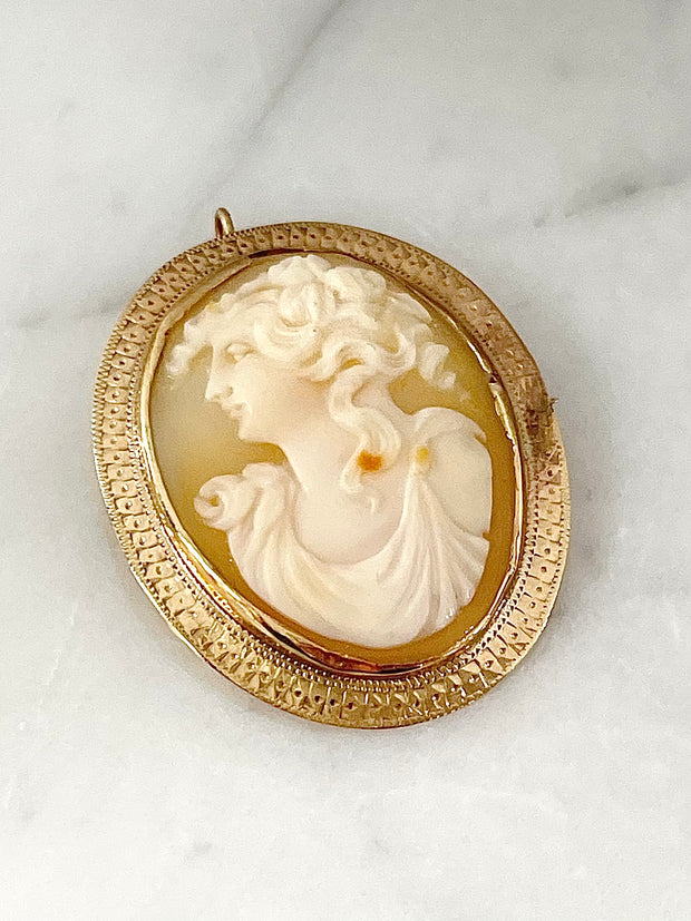 Yellow Gold Cameo Brooch