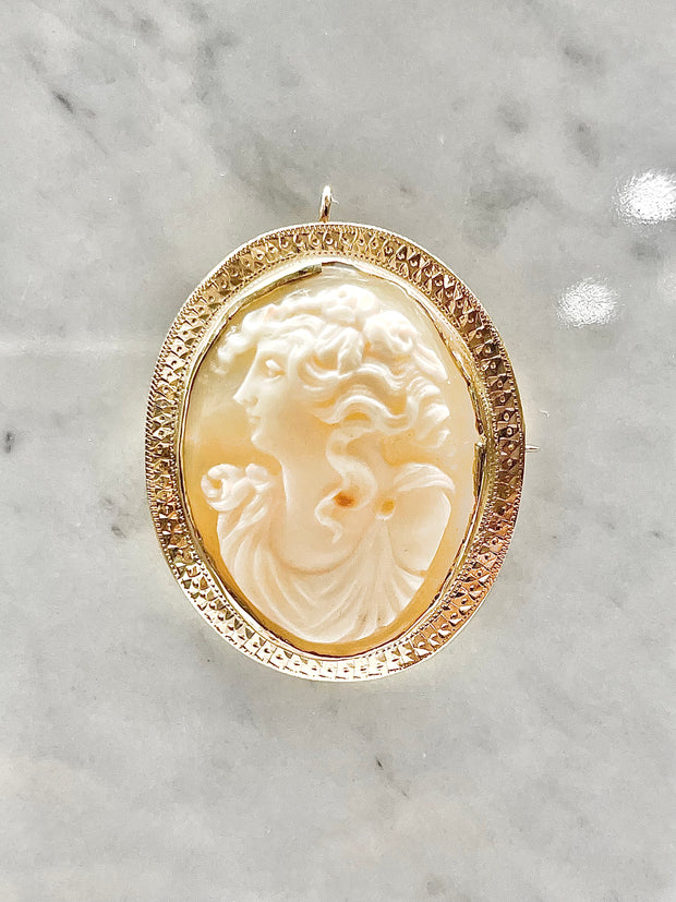 Yellow Gold Cameo Brooch