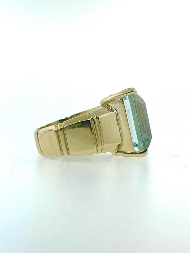 Emerald Cut Aquamarine Ring