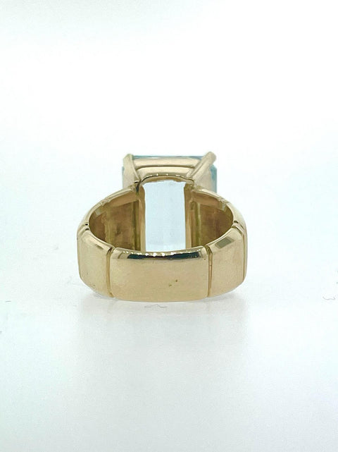 Emerald Cut Aquamarine Ring