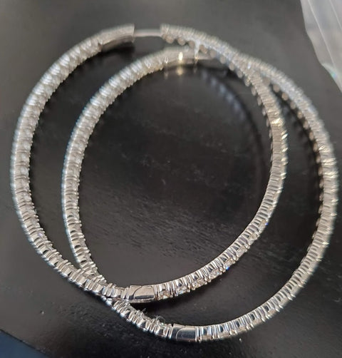 LARGE DIAMOND HOOP EARRINGS