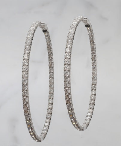 Buy EFTOM 100mm Large Rhinestone Hoop Earrings Silver Big Crystal Circle  Hoop Dangle Earrings for Women Girls at Amazonin