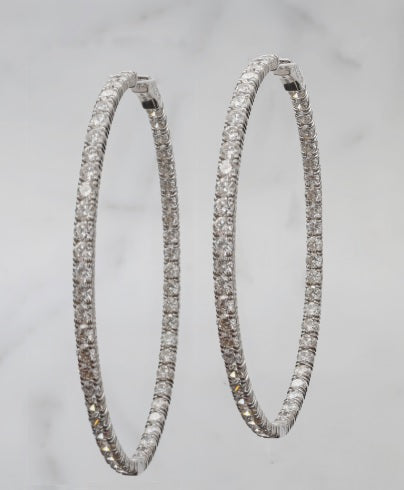 LARGE DIAMOND HOOP EARRINGS