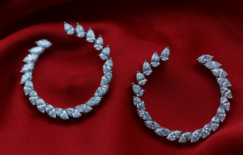 MARQUISE DIAMOND CIRCULAR EARRINGS