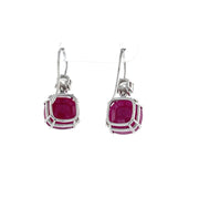 Ruby and Diamond Dangle Earrings