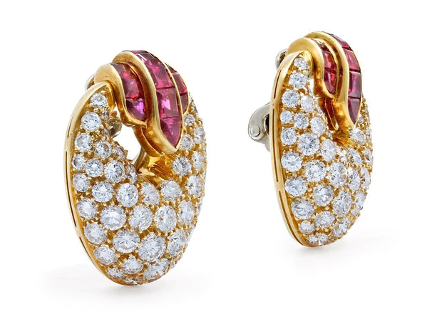 Ruby and Diamond Earrings