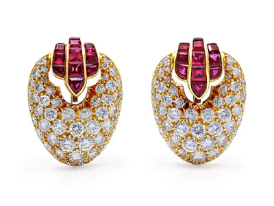 Ruby and Diamond Earrings