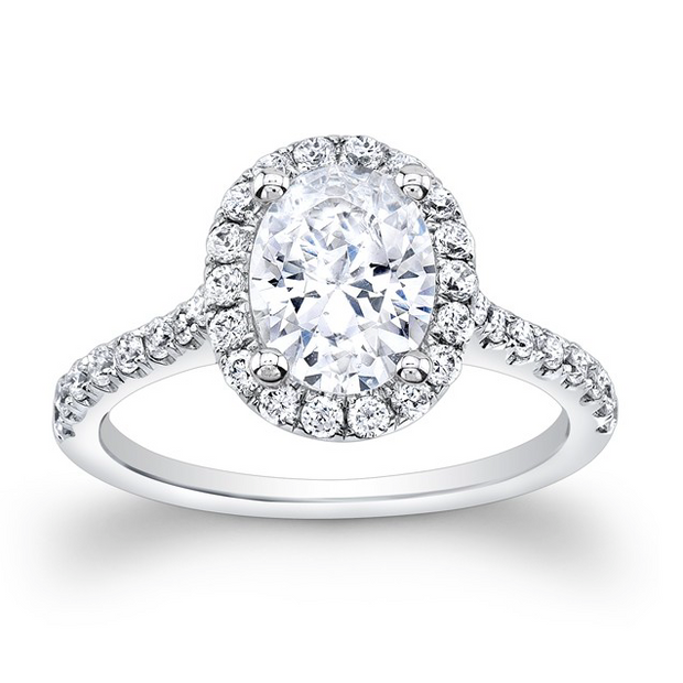 Oval Diamond Halo Engagement Ring