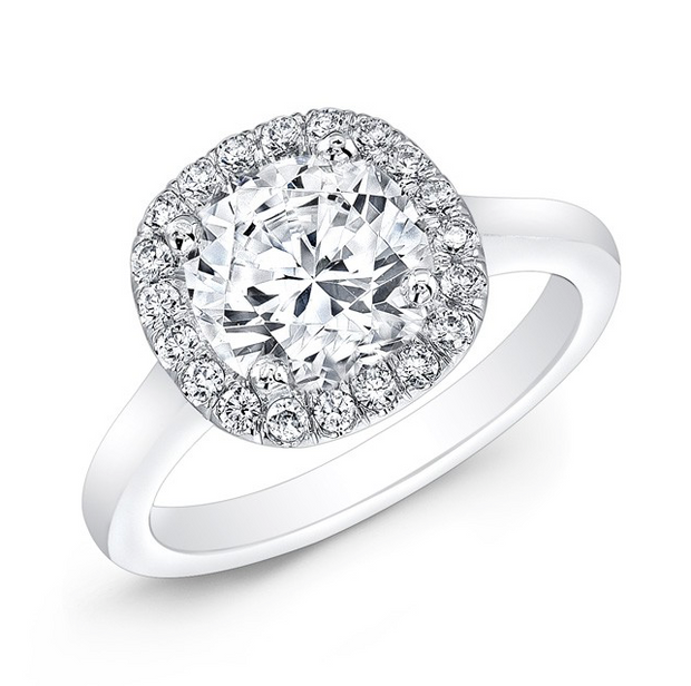 Cushion Shape Diamond Halo Engagement Ring