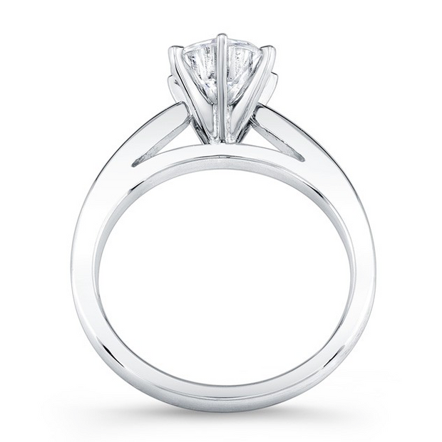 Tapered Cathedral Solitaire Engagement Ring