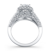 Round Diamond Halo Split Shank Engagement Ring