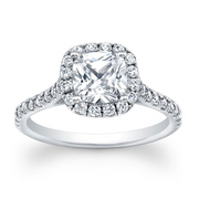 Cushion Diamond Halo Engagement Ring