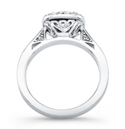 Round Diamond Squared Halo Engagement Ring