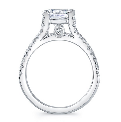 Round Diamond Criss-Crossed Split Shank Engagement Ring