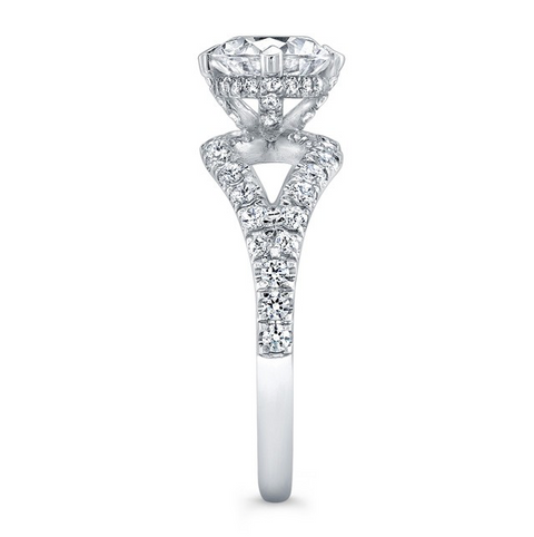 Cut-Out Split Shank Diamond Engagement Ring