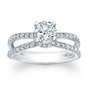 Diamond Head Accented Wide Split Shank Engagement Ring