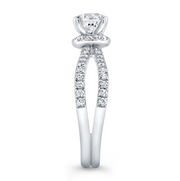 Diamond Head Accented Wide Split Shank Engagement Ring