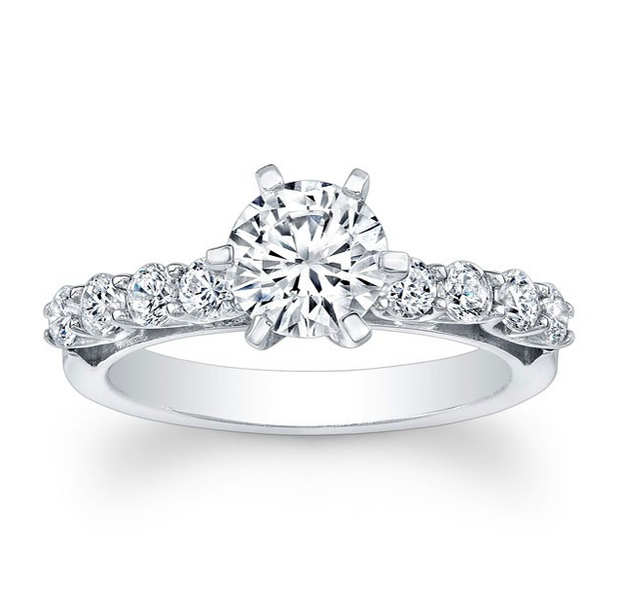 Shared-Prong Diamond Engagement Ring