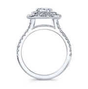 Double Halo Split Shank Diamond Engagement Ring