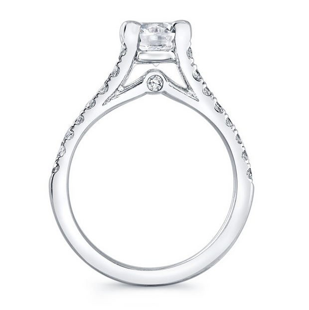 Wide Split Shank Diamond Engagement Ring