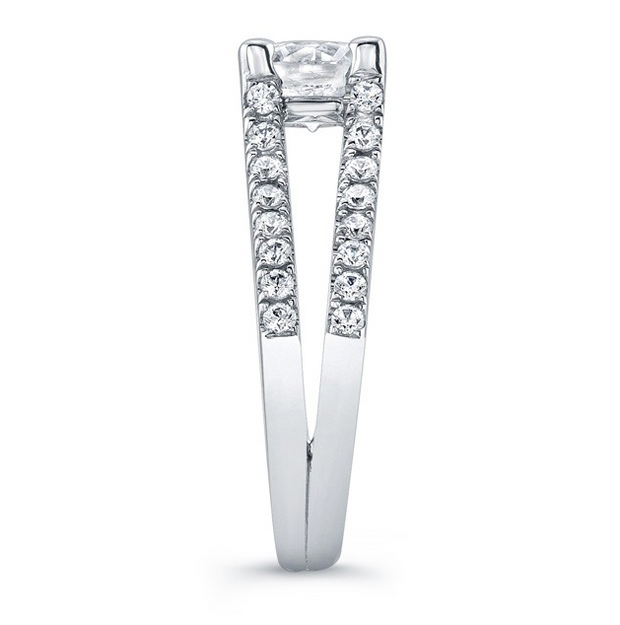 Wide Split Shank Diamond Engagement Ring