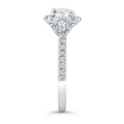 Three-Stone Triple Halo Diamond Engagement Ring