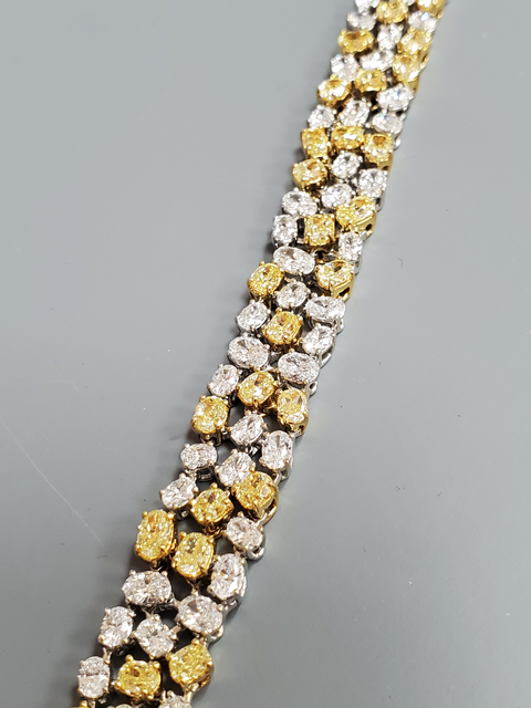 White and Yellow Diamond Bracelet