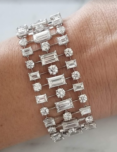 Baguette and Round Diamond Bracelet