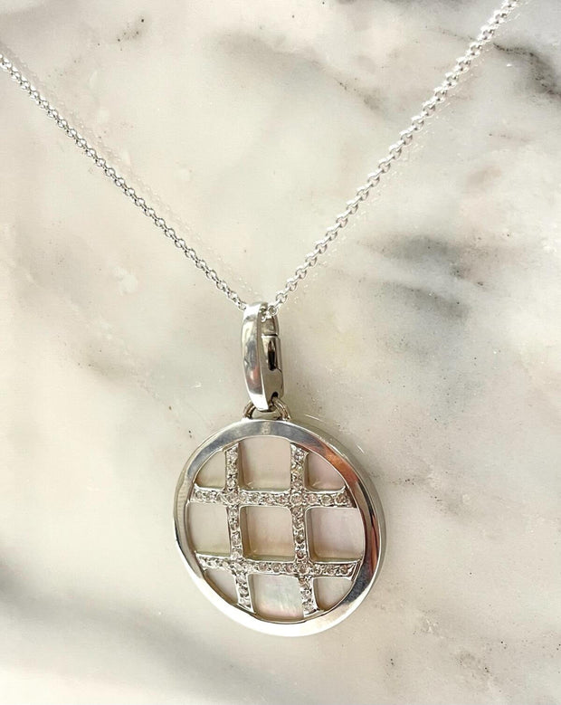 Mother of Pearl Diamond Set Necklace