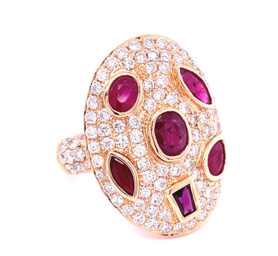 Ruby and Diamond Pave Ring